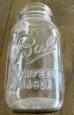 BALL - Round Ribbed 32 Ounce Quart Clear Perfect Mason Jar- Good Condition #10 • $20