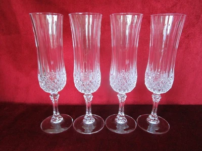 £18 • Buy 4 X Vintage Cristal D'Arques Longchamp Champagne Flutes