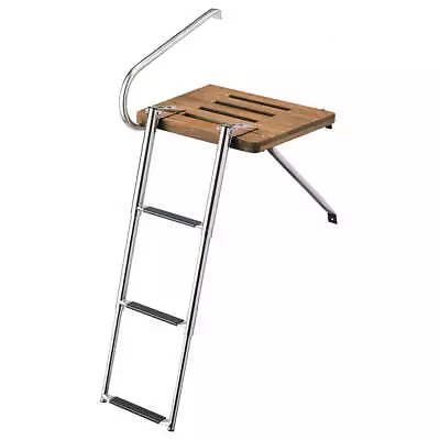 Whitecap Teak Swim Platform W/3-Step Telescoping Ladder F/Boats W/Outboard Motor • $282.95