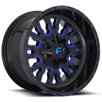 20x9 Fuel D645 Stroke 6x135/6x5.5/6x139.7 20 Gloss Black Blue Tint Wheels Rims S • $1784