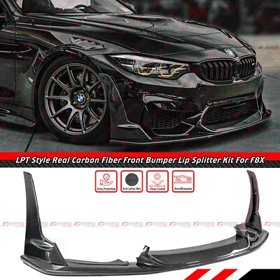 For 15-19 BMW F80 M3 F82 F83 M4 LPT Style Carbon Fiber Front Bumper Lip Splitter • $769.99