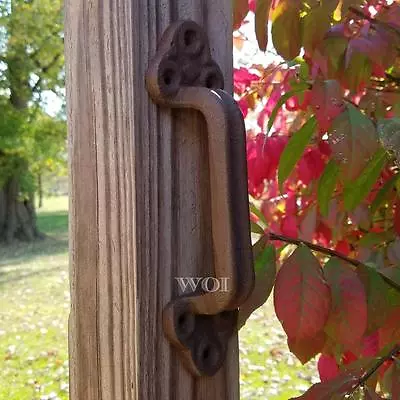 Large Rustic Cast Iron Gate Handle Fence Shed Barn Door Pull Metal Grip Hardware • $19.97