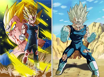 2X Posters Dragon Super Saiyan Majin Vegeta 12inx18in Each Free Shipping • $16.95