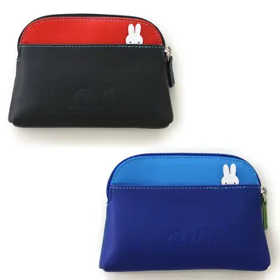 Miffy Mywalit Large Coin Purse 9x12cm 3.5x4.7  Leather Kawaii Japan Blue Black • $88.90