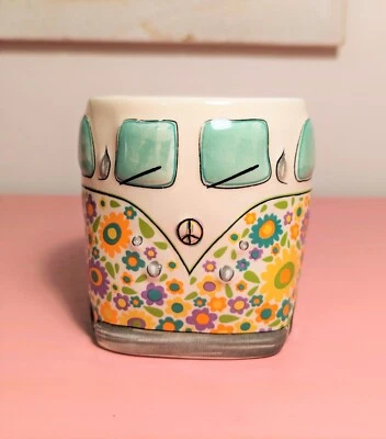 $15 • Buy VW Van Shaped Coffee Mug Tea Cup Be Happy Peace Hippie Flower Power Natural Life
