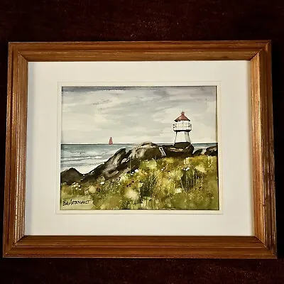 Original Watercolor Painting “Lighthouse” Signed Bob Arsenault • $45