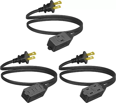 DEWENWILS 3 Outlet Extension Cord 2 Prong Extension Power Strip 3ft 16 AWG For • $13.87