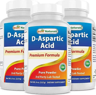 3 Pack Best Naturals D-Aspartic Acid Pure Powder 8 OZ • $44.82