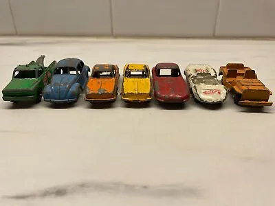 7 Vintage MARX Die Cast Cars Camaro Jeep Wrecker Bug Jaguar Chapparal 2.5  Metal • $19.99