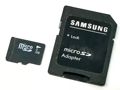 Samsung 2GB MicroSD Memory Card + Adopter + Case Micro SD 2 GB Secure Digital SD • $2.99