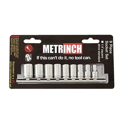 Metrinch 1/4  Standard Socket Set Drive 9 Piece • $49.83