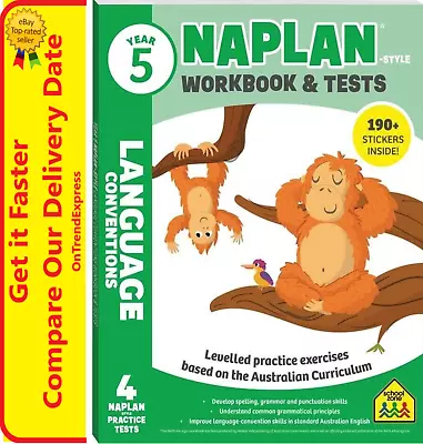 Year 5 NAPLAN-Style LANGUAGE CONVENTIONS Workbook & Tests + FREE POSTAGE NEW • $16.95