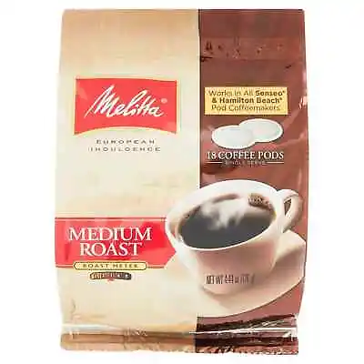 Melitta Medium Roast Coffee Pods For Senseo & Hamilton Beach Pod Brewers 18 Ct • $10.08