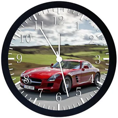 Mercedes Benz SLS Black Frame Wall Clock Nice For Decor Or Gifts W183 • $19.95