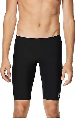 Speedo Mens Swimsuit 36 Black Jammer Endurance+ Solid USA Adult Swim Shorts • $26.99