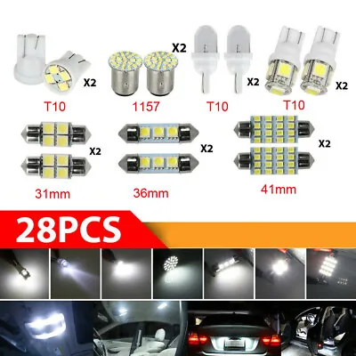 Car Interior White LED Lights Bulbs Kits For Dome License Plate Lamp Accessories • $17.59