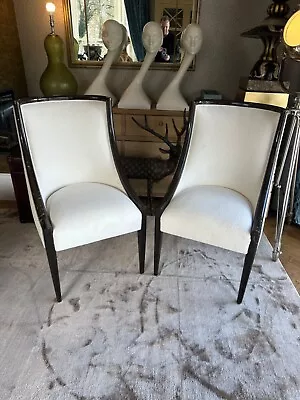 J Robert Scott Bostonian Side Chair Cream Velvet & High Gloss Frame Rrp£3800 1/2 • £0.99