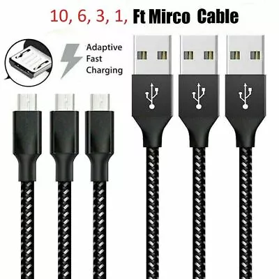 LOT 3/6/10Ft Micro USB 3.0 Fast Charger Data Sync Cable Cord LG HTC Android • $2.48