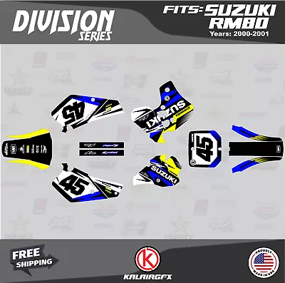 Graphics Decal Kit For Suzuki RM80 (2000-2001) RM 80 Division Series - Blue • $54.99