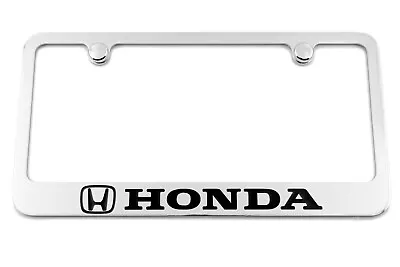Honda H Chrome License Plate Frame - Honda H Logo Screw Covers - Made In USA • $33.95