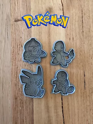 $18 • Buy All 4 Pokemon 2pce Cookie Cutter & Embosser Fondant Cutter Set Pikachu
