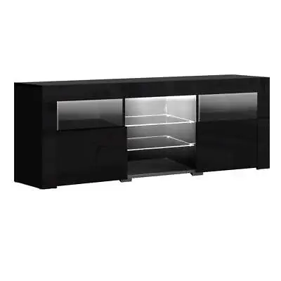 $157.99 • Buy Artiss TV Cabinet Entertainment Unit Stand RGB LED Gloss Furniture 160cm Black