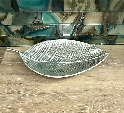 Mariposa Leaf Platter 2000 Made In Mexico Silver Color Recycled Aluminum • $31.47