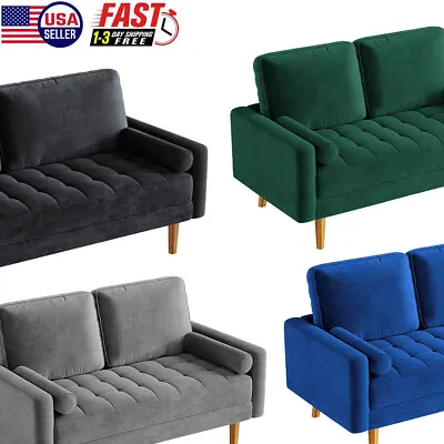Upholstered Loveseat Sofa Scandi Plush Velvet Sofas 3 + 2 Seater Sofas Furniture • $189.99