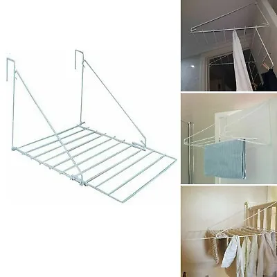 JVL 7M Foldable Over The Door Airer Clothes Dryer Caravan Wall Balcony Airers • £10.44