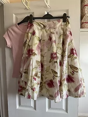 Laura Ashley Skirt And Matching M&S Tee Size 8 • £12