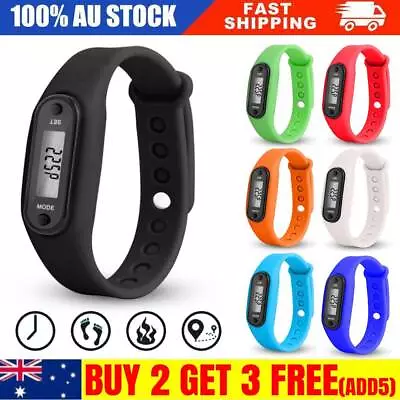 Fitness Tracker LCD Digital Pedometer Walking Step Calorie Counter Wrist Watch~ • $11.29