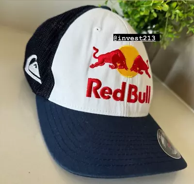 Used RED BULL ATHLETE  TRUCKER HAT - RARE -QUIKSILVER  SURFING -FLEXFIT S/M • $179.99