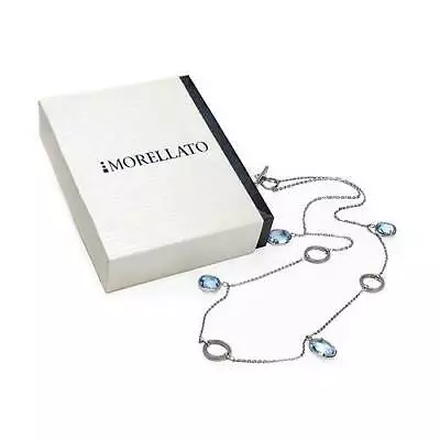 Morellato Silver Tone Metal Simulated Blue Topaz Necklace • $48.56