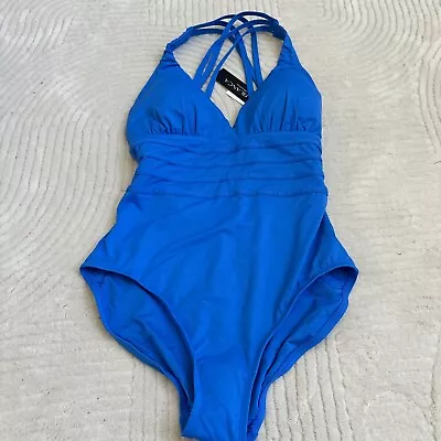 New Women’s La Blanca Blue‎ Tummy Control Padded Cups One Piece Swimsuit Sz 10 • $40