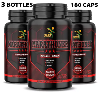 Marathoner Mens Health Dietary Supplement Organic 180 Vegetable Capsules Non GMO • $21.99