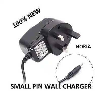 £6.99 • Buy NEW WALL CHARGER FOR NOKIA SMALL PIN C1 00,C2 01,C3 01,C5,C6,E50,E51,E61,E61i,,