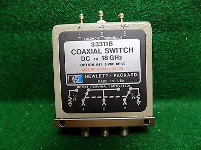 $25 • Buy Lot Of 1 HP 33311B Opt 11 Coaxial Switch SMA Female DC-18 Ghz USED UNTESTED