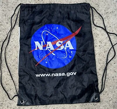 Nasa Space Program Blue & Black  String Backpack Cinch Sack 17”x13” • $8.38