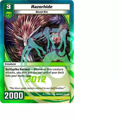 Kaijudo X1 RAZORHIDE Foil 2012 Promo P6 Y1PRM WalMart Exclusive Promotional TCG • $2