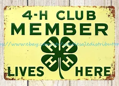 4-h Club Member Lives Here Farm House Decor Metal Tin Sign Accent Wall Ideas • $18.88