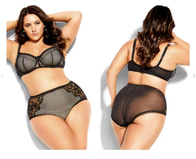 $24.99 • Buy City Chic Boudoir Ladies Celinda Underwire Bra Sizes 16D 18D Colour Black