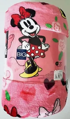 Minnie Mouse Pink Hearts Soft Throw Blanket 5' X 6 Ft - The Big One -New • $22.95