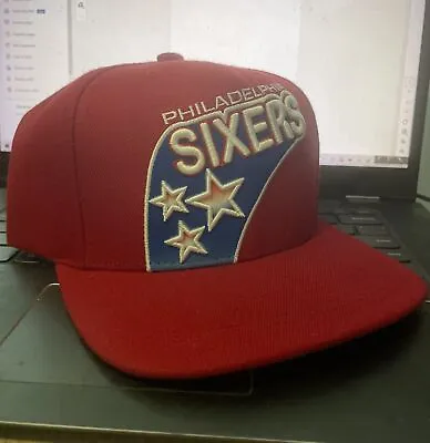 Mitchell Ness Philadelphia 76ers Sixers Script Snapback Hat Barkley 90s Alt Jrsy • $250