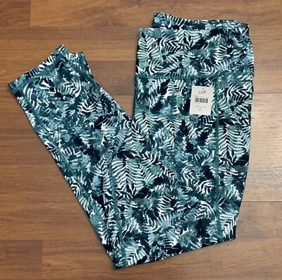 J Jill Fit Performance Leggings Womens Size Small Floral Palm Leaf Cropped Ankle • $35.99