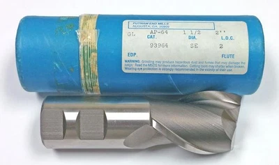 $49.92 • Buy 1-1/2  2 Flute HSS End Mill 1-1/4  Shank Putnam 93964 AP-64