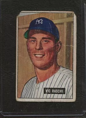 1951 Bowman #25 Vic Raschi New York Yankees Fair • $4.95