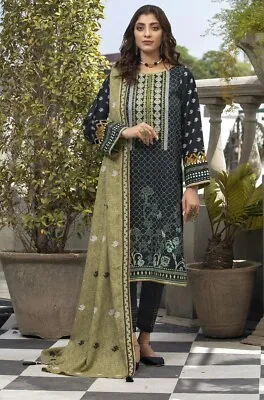 Ready To Wear Lakhany 3 Piece Embroidered Karandi Suit LSM-2535 • £40.99