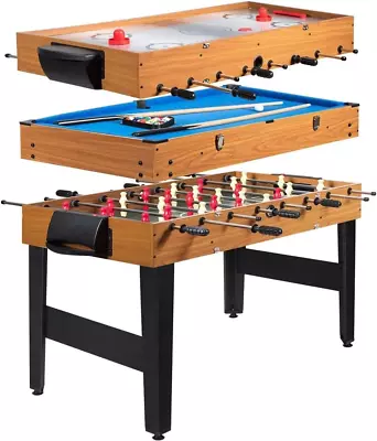 3 In 1 Multi Game Table 48'' Foosball Table W/Billiards Soccer Slide Hockey • $404.43