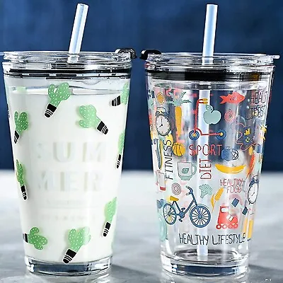 Random Design Cartoon Pattern Creative Multipurpose Drinking Glass (Set Of 2) • $74.23