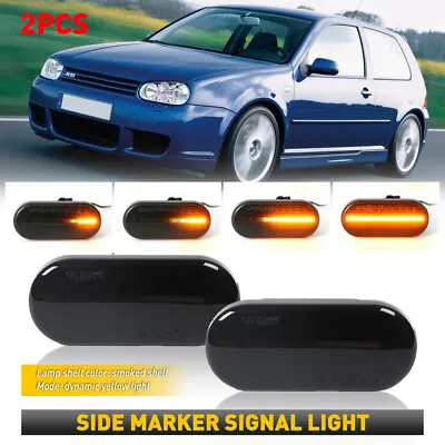 2X Sequential LED Side Marker Bumper Turn Signal Lights For VW MK4 Golf Jetta • $14.99